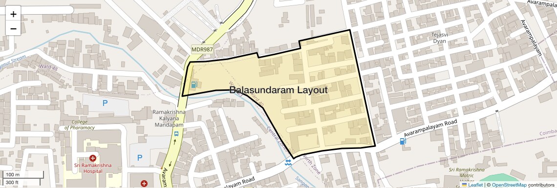 Location Map of Balasundaram Layout, Coimbatore