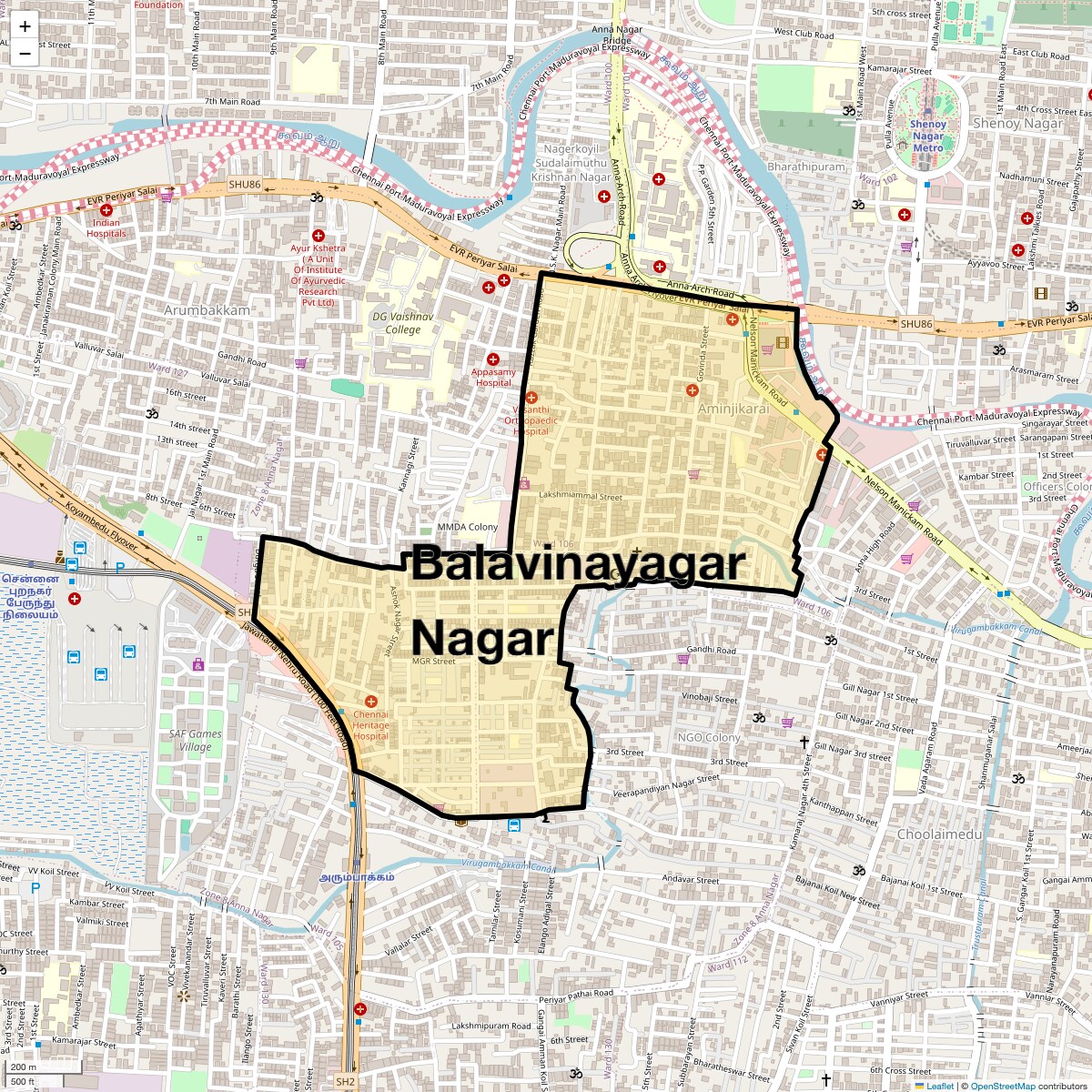 Balavinayagar Nagar Map