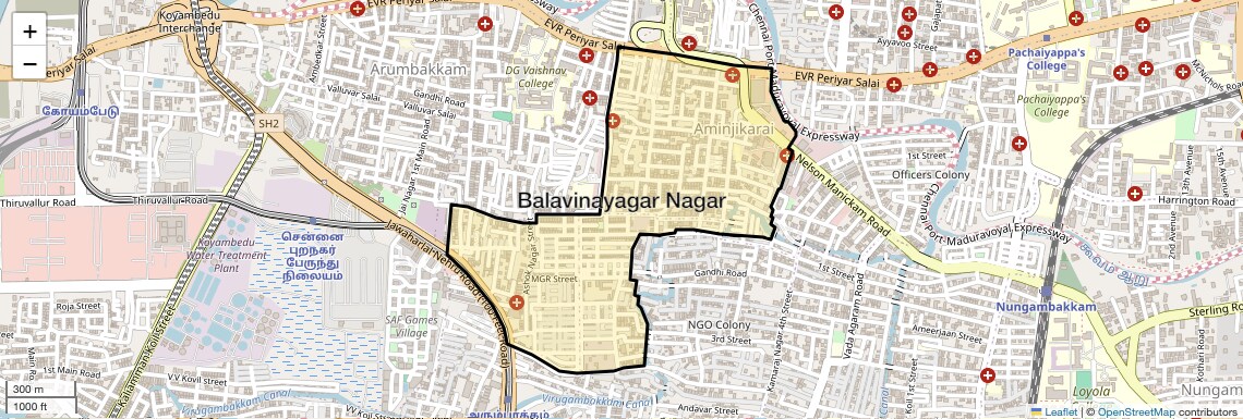 Location Map of Balavinayagar Nagar, Chennai