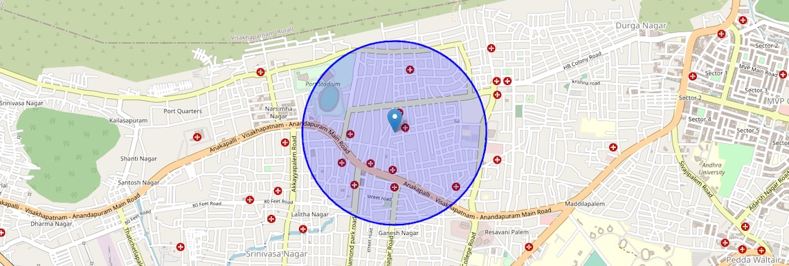 Location Map of Balayya Sastri Layout, Vizag
