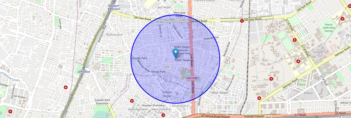 Location Map of Balbir Nagar, Delhi