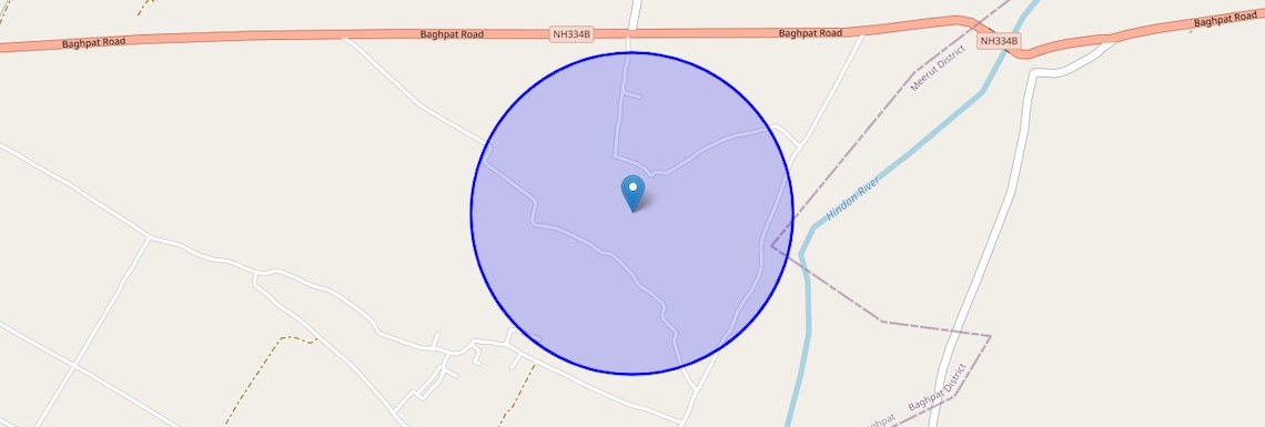 Location Map of Baleni, Meerut