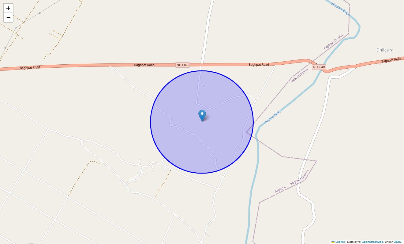 Location Map of Baleni, Meerut