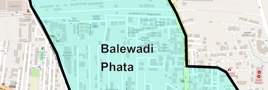 Location Map of Balewadi Phata, Pune