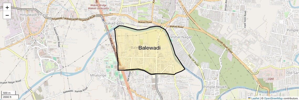 Location Map of Balewadi, Pune