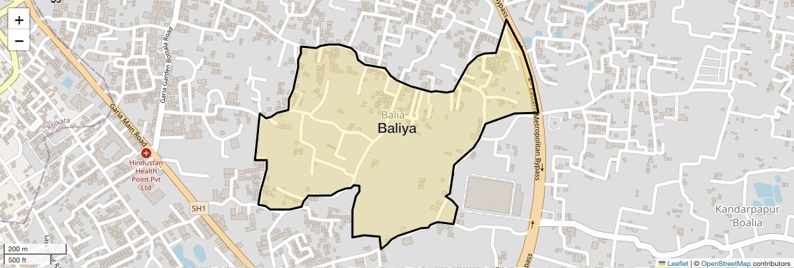 Location Map of Baliya, Kolkata
