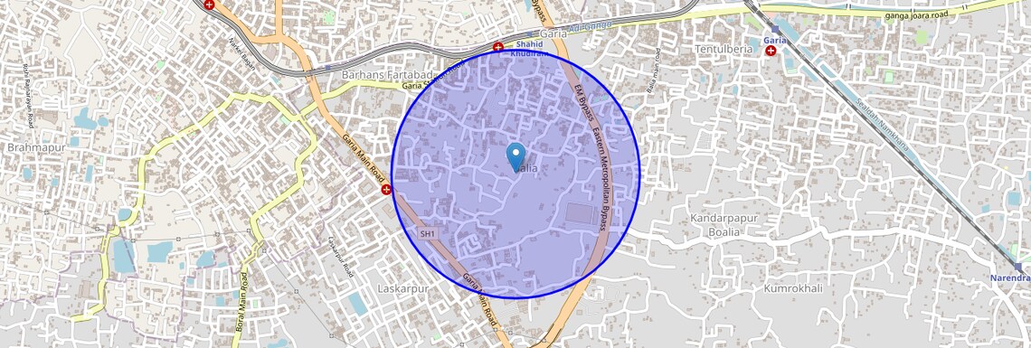 Location Map of Baliya, Kolkata