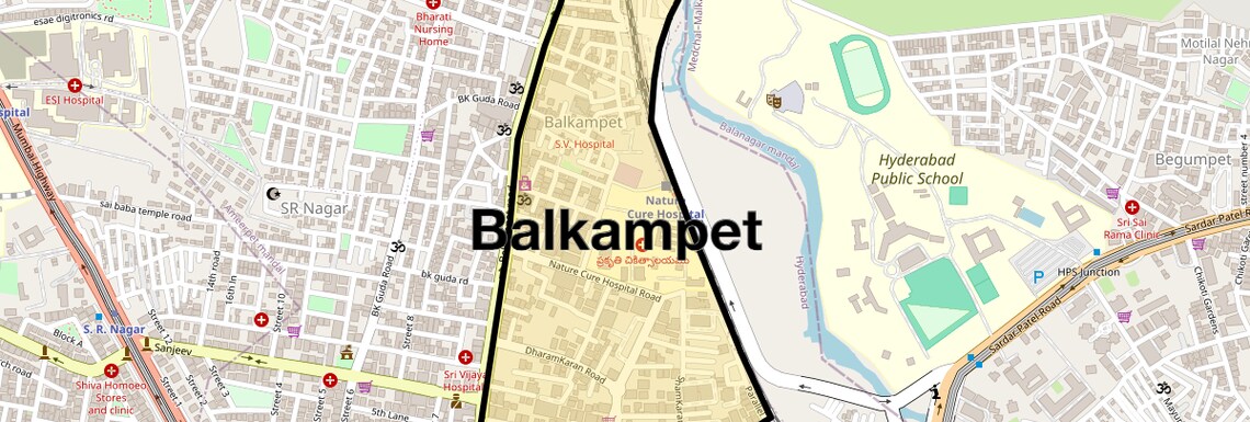 Location Map of Balkampet, Hyderabad