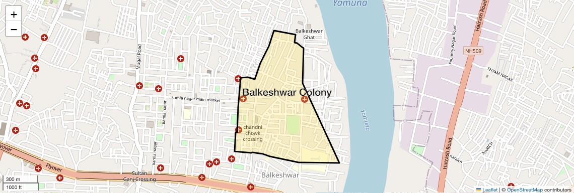 Location Map of Balkeshwar Colony, Agra