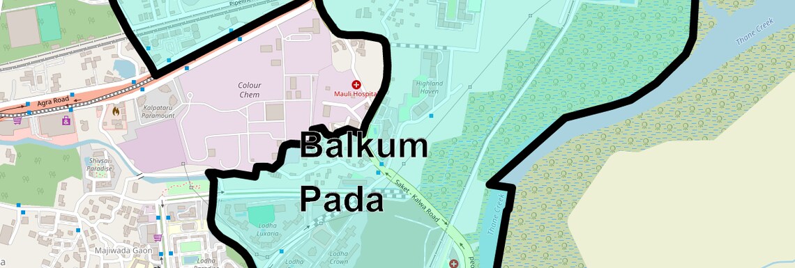 Location Map of Balkum Pada, Thane
