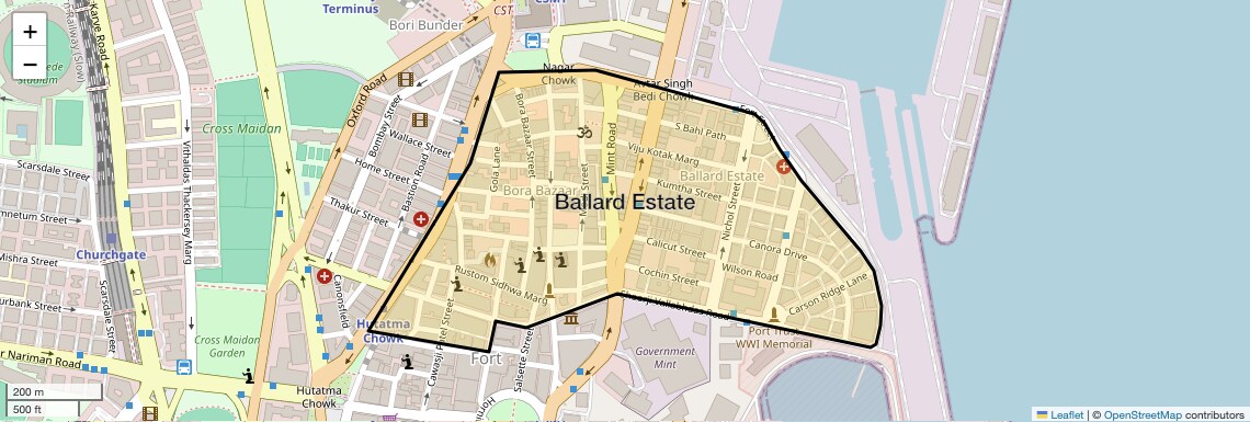 Location Map of Ballard Estate, Mumbai