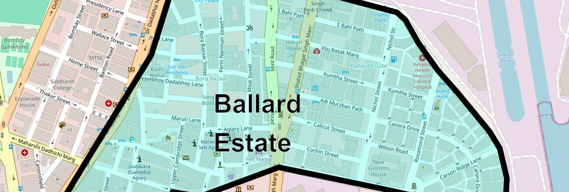 Location Map of Ballard Estate, Mumbai