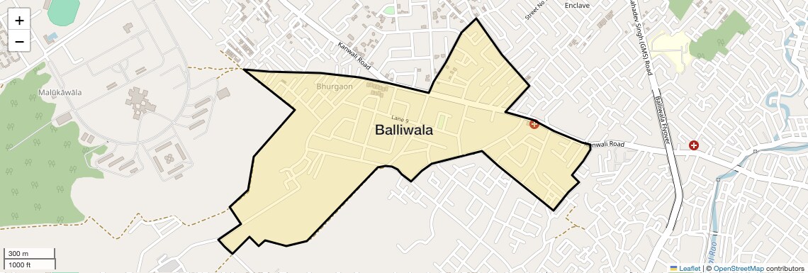 Location Map of Balliwala, Dehradun
