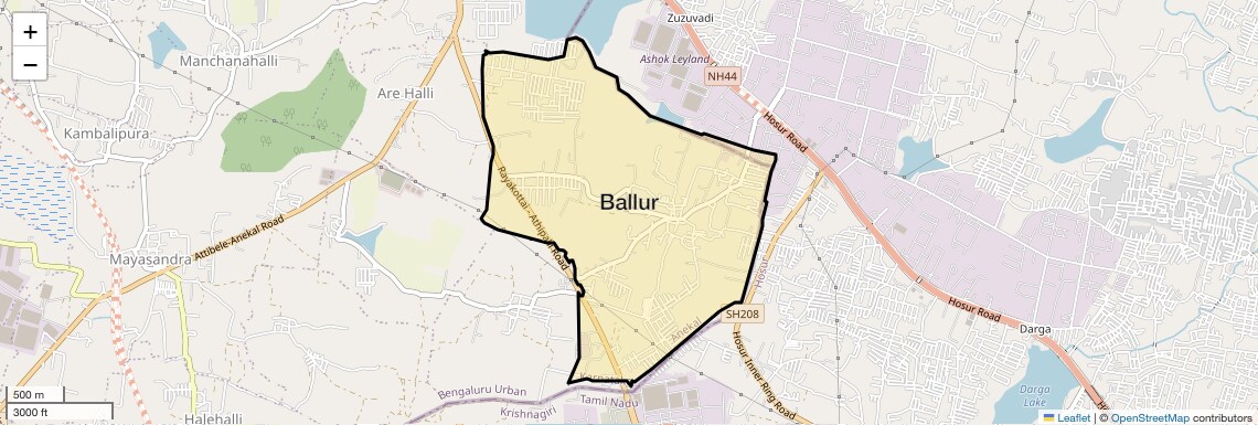 Location Map of Ballur, Bangalore
