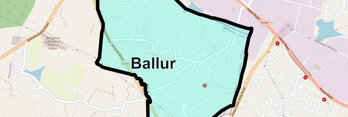 Location Map of Ballur, Bangalore