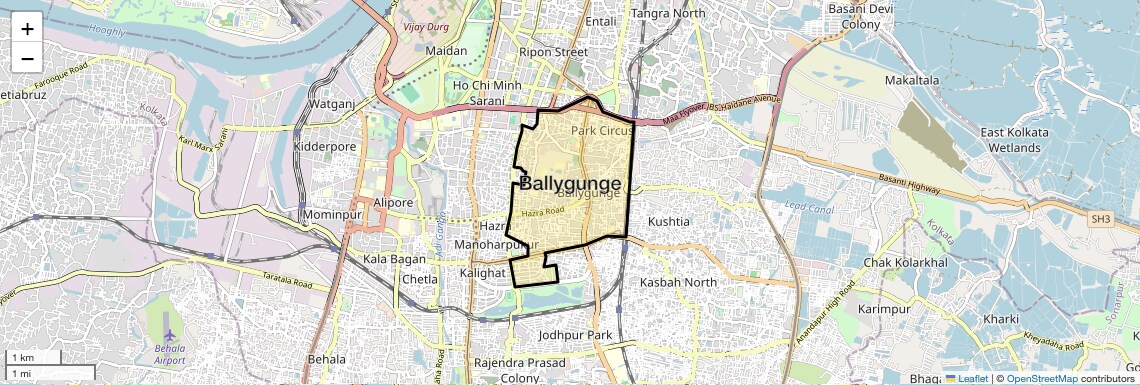 Location Map of Ballygunge, Kolkata