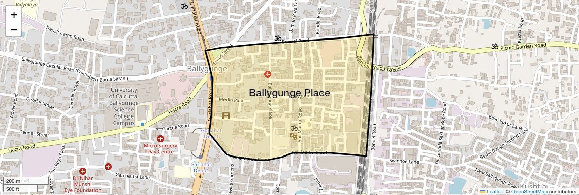Location Map of Ballygunge Place, Kolkata