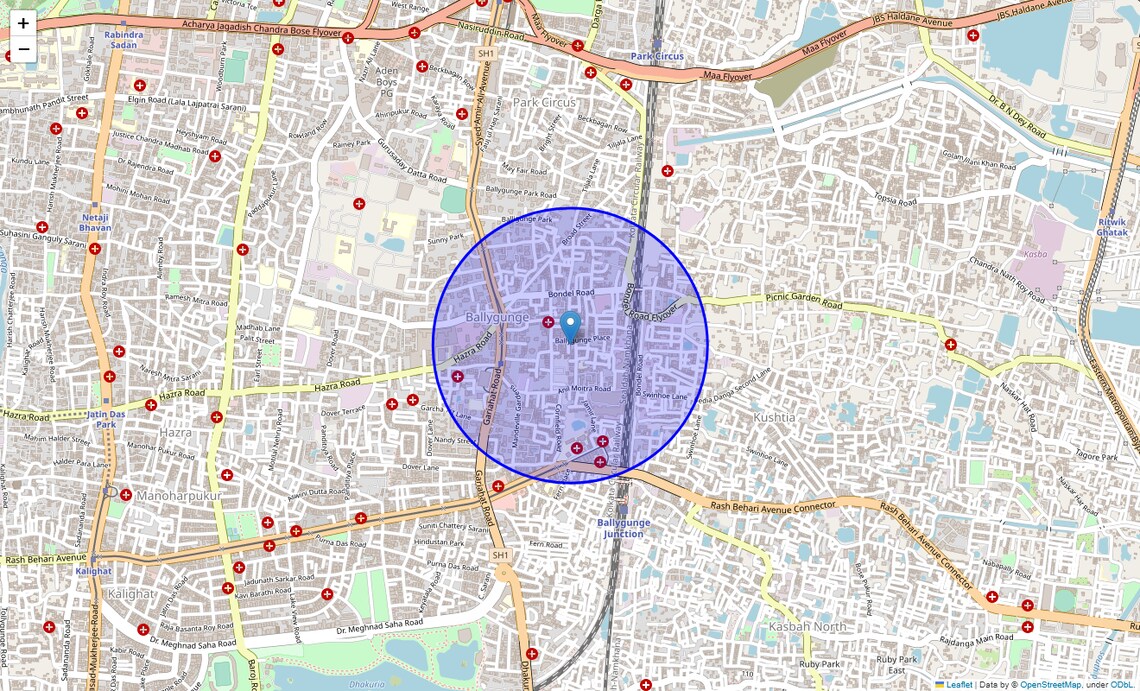 Location Map of Ballygunge Place, Kolkata