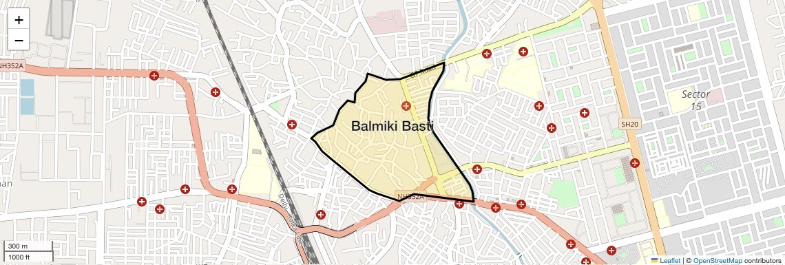 Location Map of Balmiki Basti, Sonipat