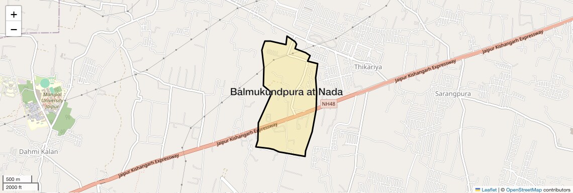 Location Map of Balmukundpura at Nada, Jaipur