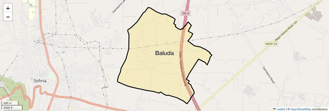Location Map of Baluda, Gurgaon