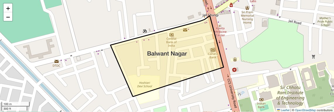 Location Map of Balwant Nagar, Meerut