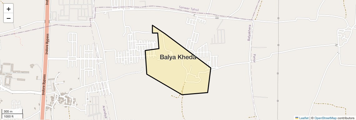 Location Map of Balya Kheda, Indore