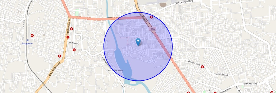 Location Map of Bambala, Jaipur