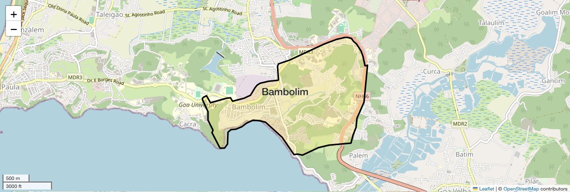 Location Map of Bambolim, Goa