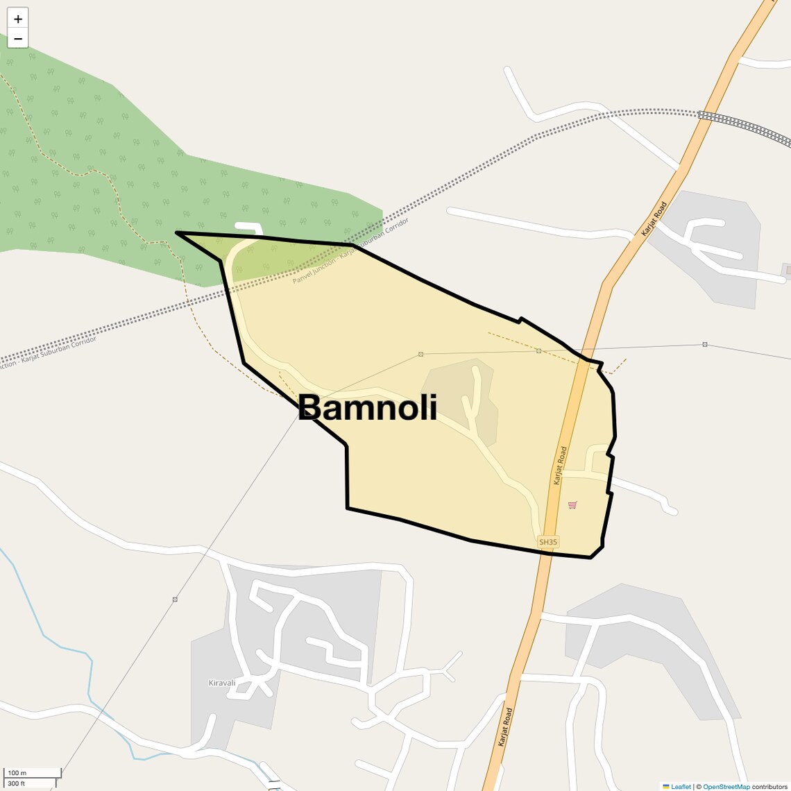 Location Map of Bamnoli, Navi Mumbai