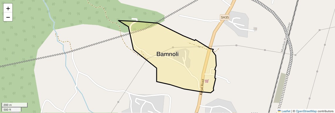 Location Map of Bamnoli, Navi Mumbai