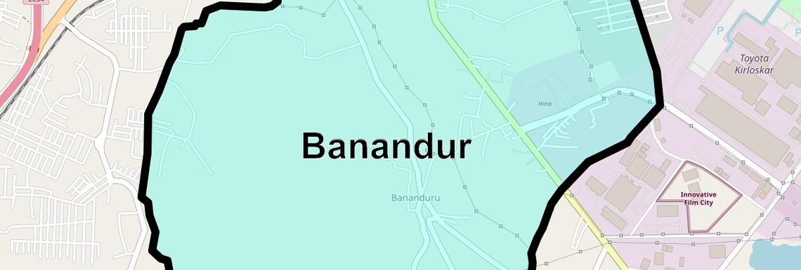 Location Map of Banandur, Bangalore