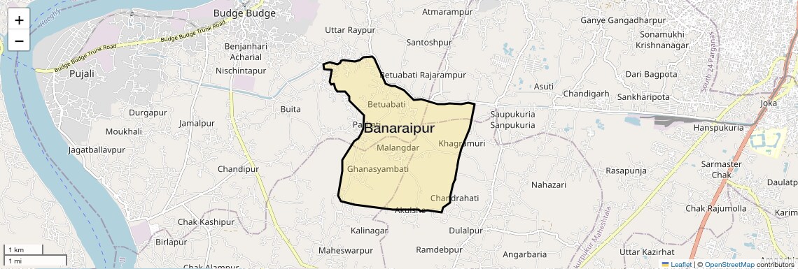 Location Map of Banaraipur, Kolkata