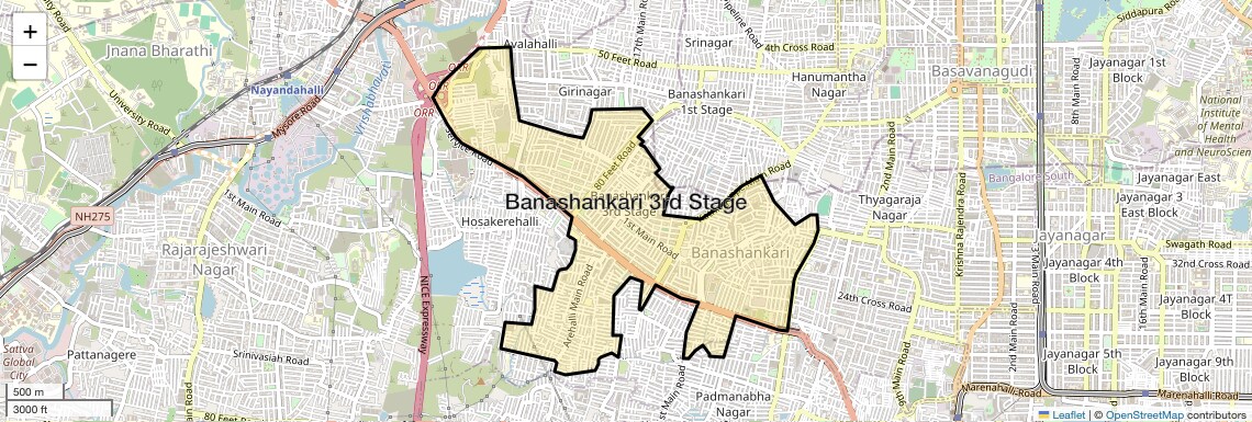 Banashankari 3rd Stage Map
