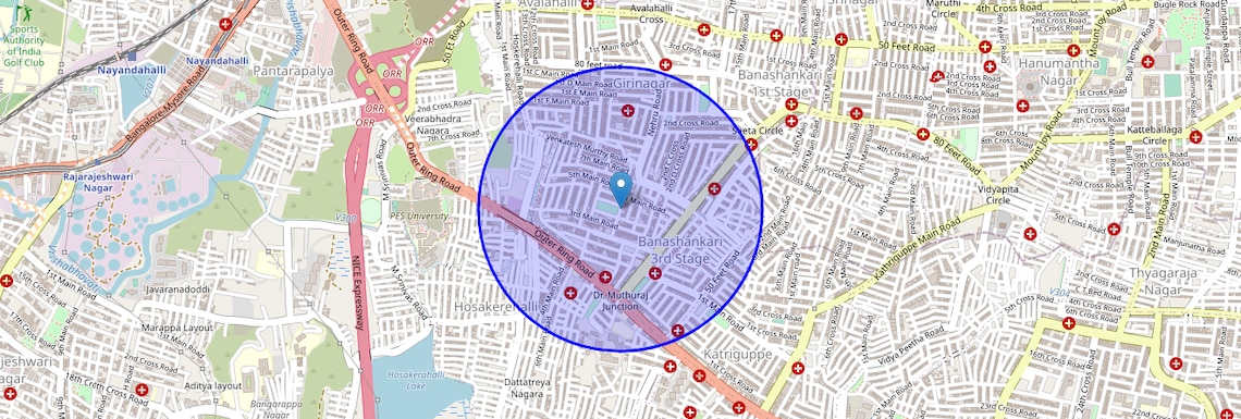 Location Map of Banashankari 3rd Stage, Bangalore