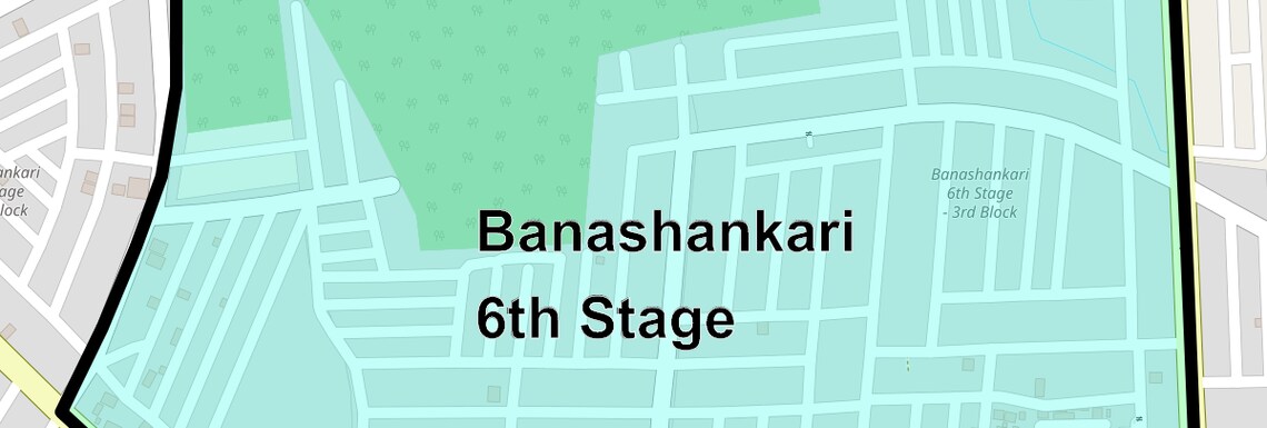 Location Map of Banashankari 6th Stage, Bangalore