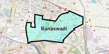 Location Map of Banaswadi, Bangalore