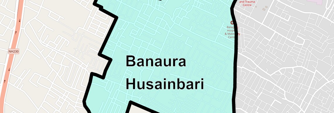 Location Map of Banaura Husainbari, Lucknow