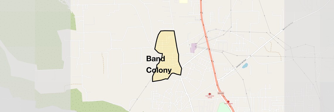 Location Map of Band Colony, Gurgaon