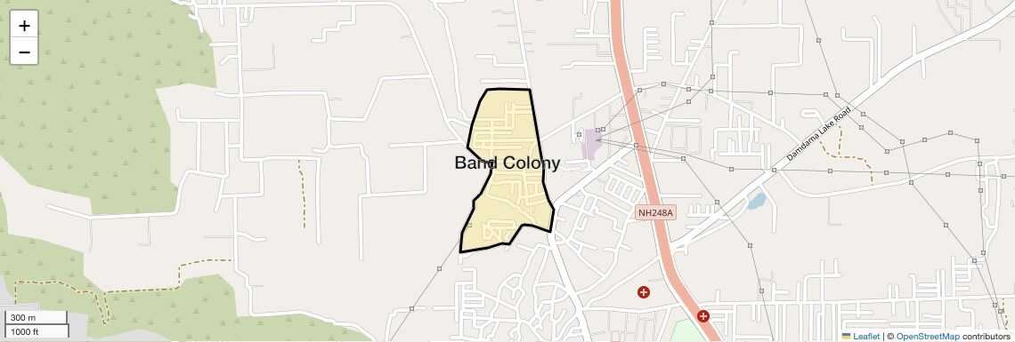 Location Map of Band Colony, Gurgaon
