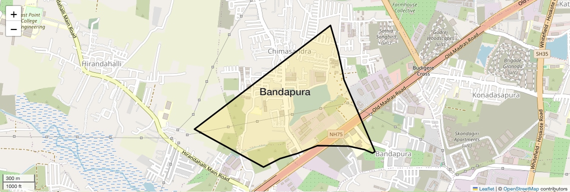 Location Map of Bandapura, Bangalore