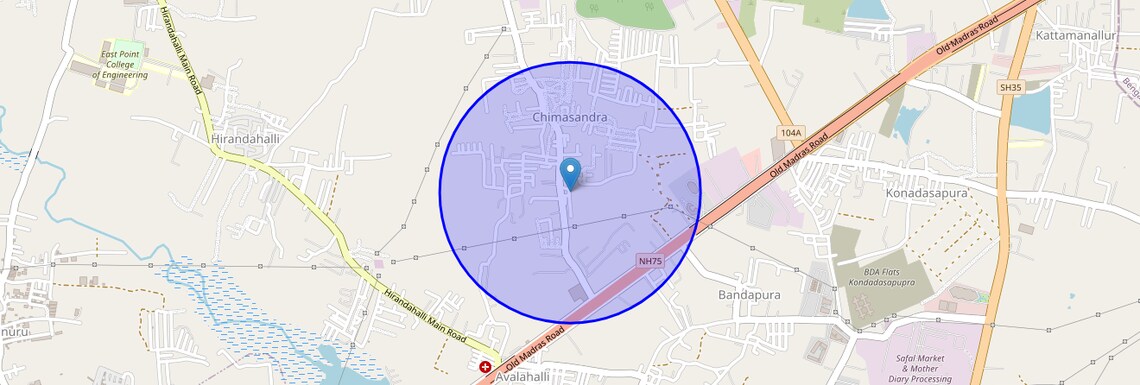 Location Map of Bandapura, Bangalore