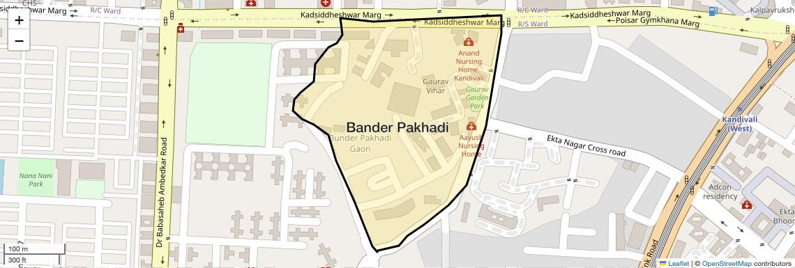 Location Map of Bander Pakhadi, Mumbai