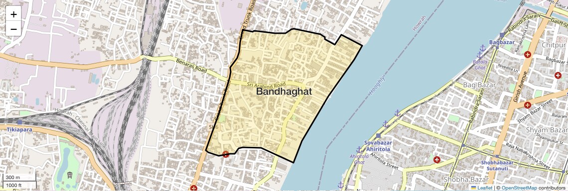 Location Map of Bandhaghat, Kolkata
