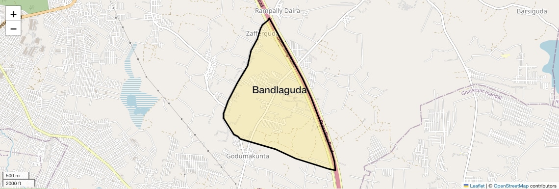 Location Map of Bandlaguda, Hyderabad