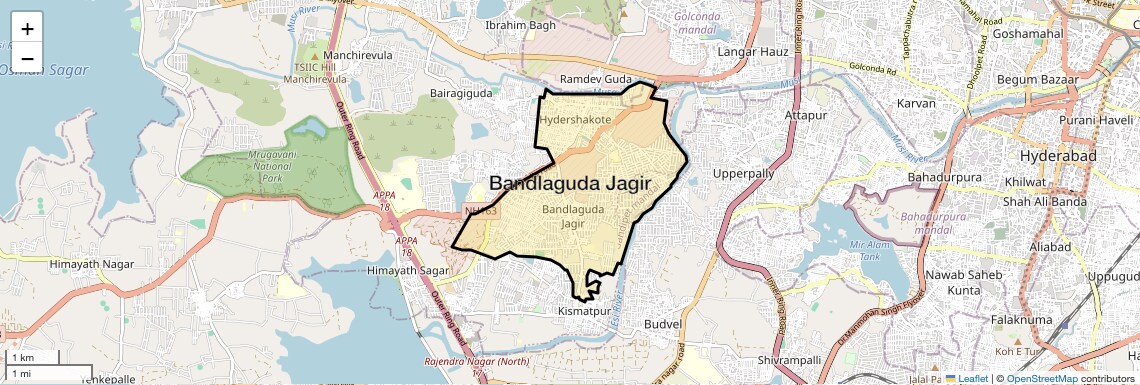 Bandlaguda Jagir Map
