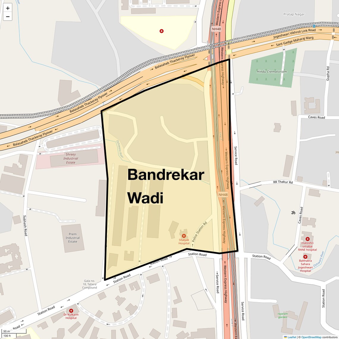 Location Map of Bandrekar Wadi, Mumbai
