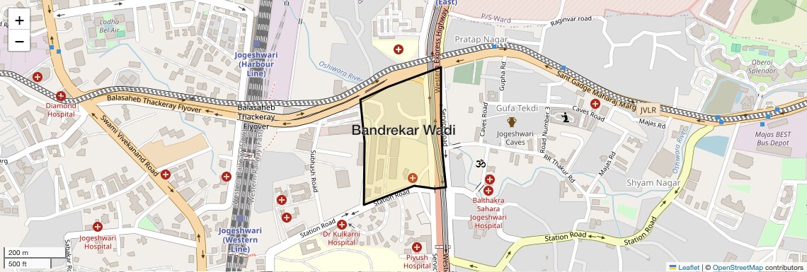 Location Map of Bandrekar Wadi, Mumbai