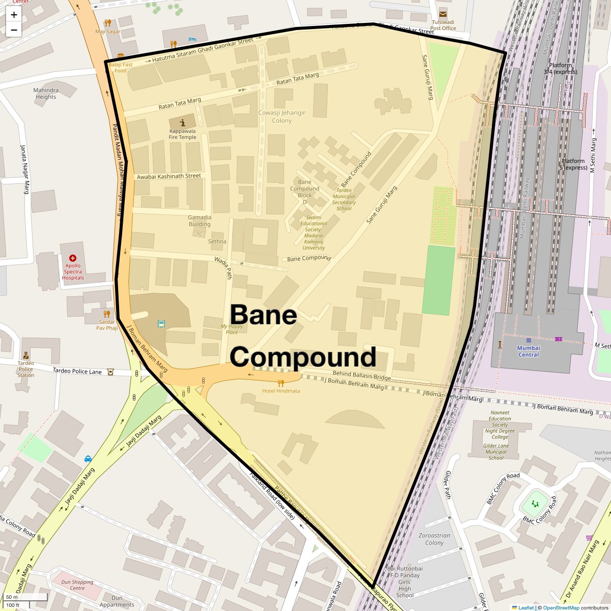 Location Map of Bane Compound, Mumbai
