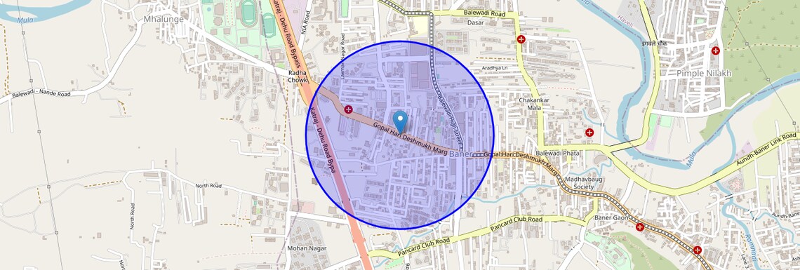 Location Map of Baner Bypass Highway, Pune